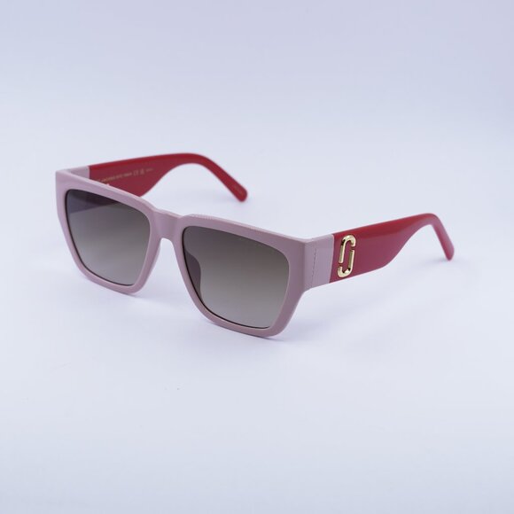 Marc Jacobs MARC 646/S 0C48 HA Sunglasses Pink/Red Square Frame, Brown Lenses - Picture 1 of 10